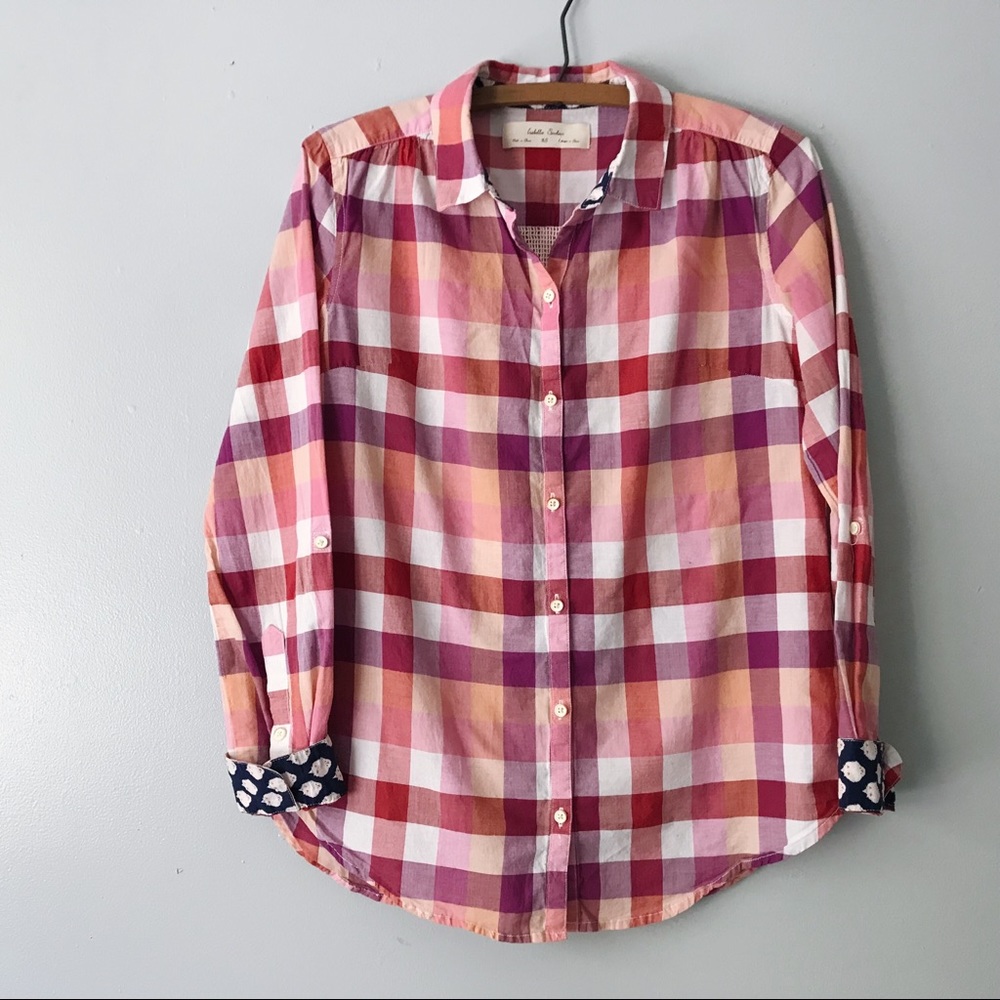 Anthropologie Isabella Sinclair Hibiscus Tea Plaid